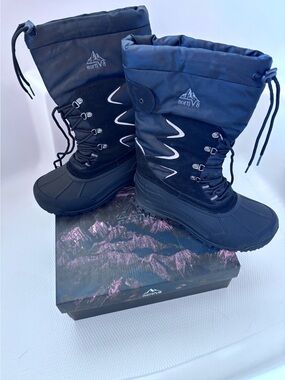 nortiV8 Men's Black Winter Snow Boots with Insulated Shaft